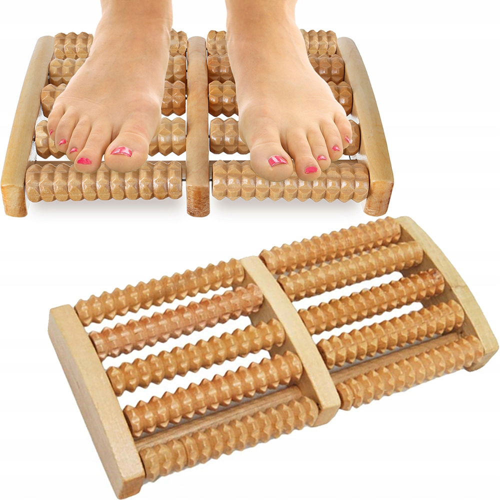 Wooden Foot Massager Roller, Dual Foot Massage Roller for Relief Tired Feet, Pain and Plantar Fasciitis, Massage Tools for Women and Men