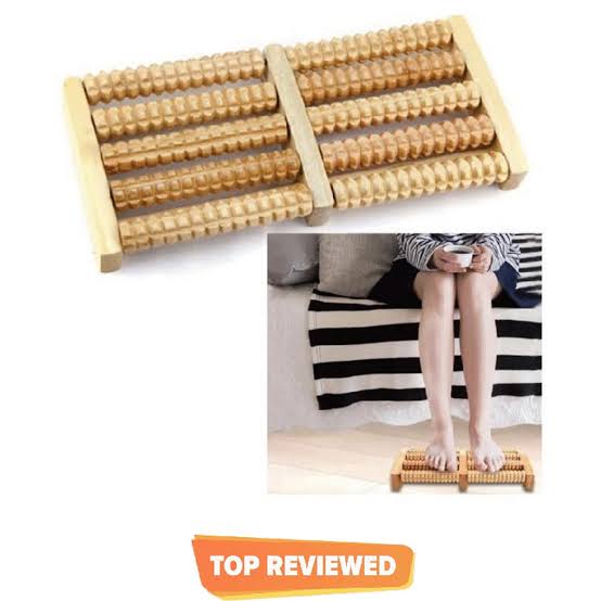 Wooden Foot Massager Roller, Dual Foot Massage Roller for Relief Tired Feet, Pain and Plantar Fasciitis, Massage Tools for Women and Men