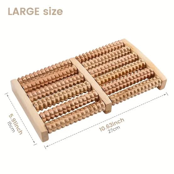 Wooden Foot Massager Roller, Dual Foot Massage Roller for Relief Tired Feet, Pain and Plantar Fasciitis, Massage Tools for Women and Men